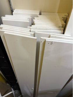 72” x 9.5” white laminate wood shelves
