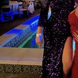 Purple Sequence Prom Dress