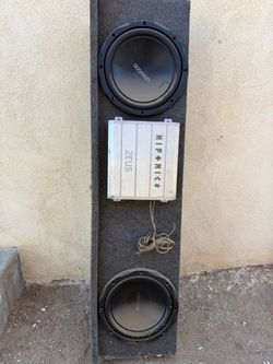 Dual Kenwood Subwoofer Box with Hifonics Zeus Amp