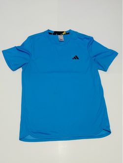 Adidas Shirt Women's Medium Heather Baby Blue 100% Polyester Crew Neck Workout