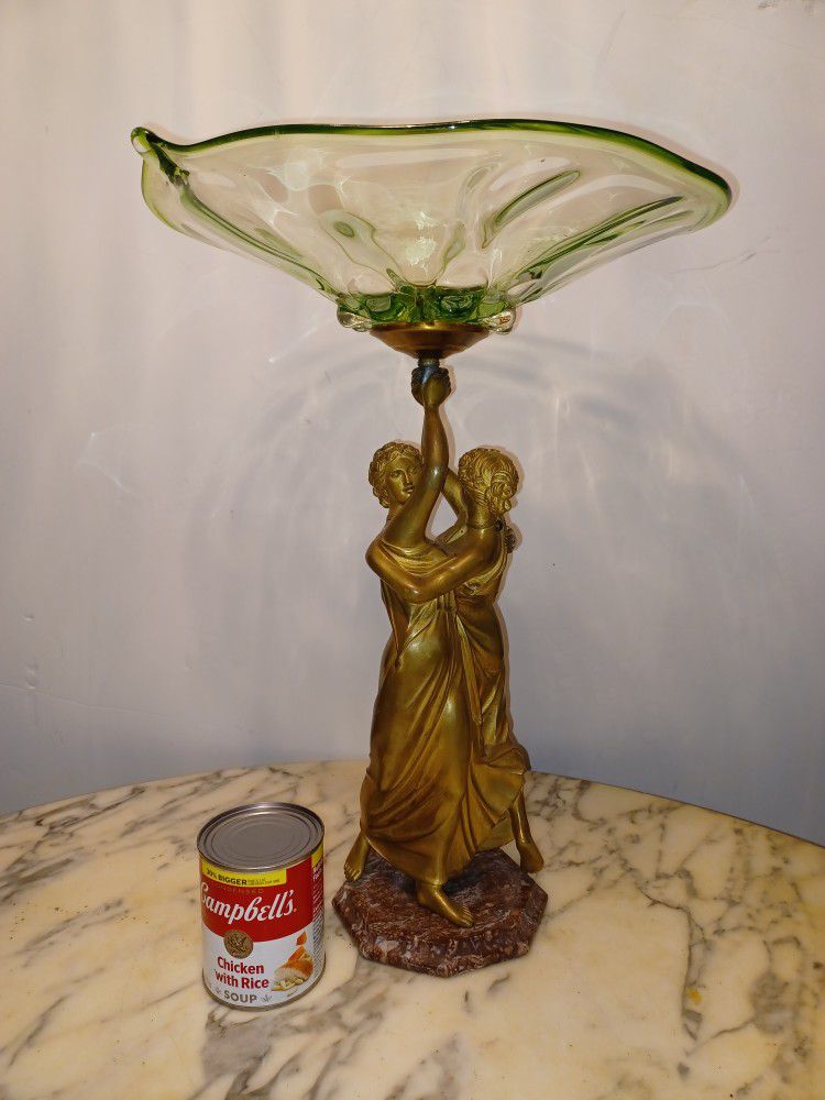 Antique French Large Bronze Center Piece. Size 19 X 15 Inches 