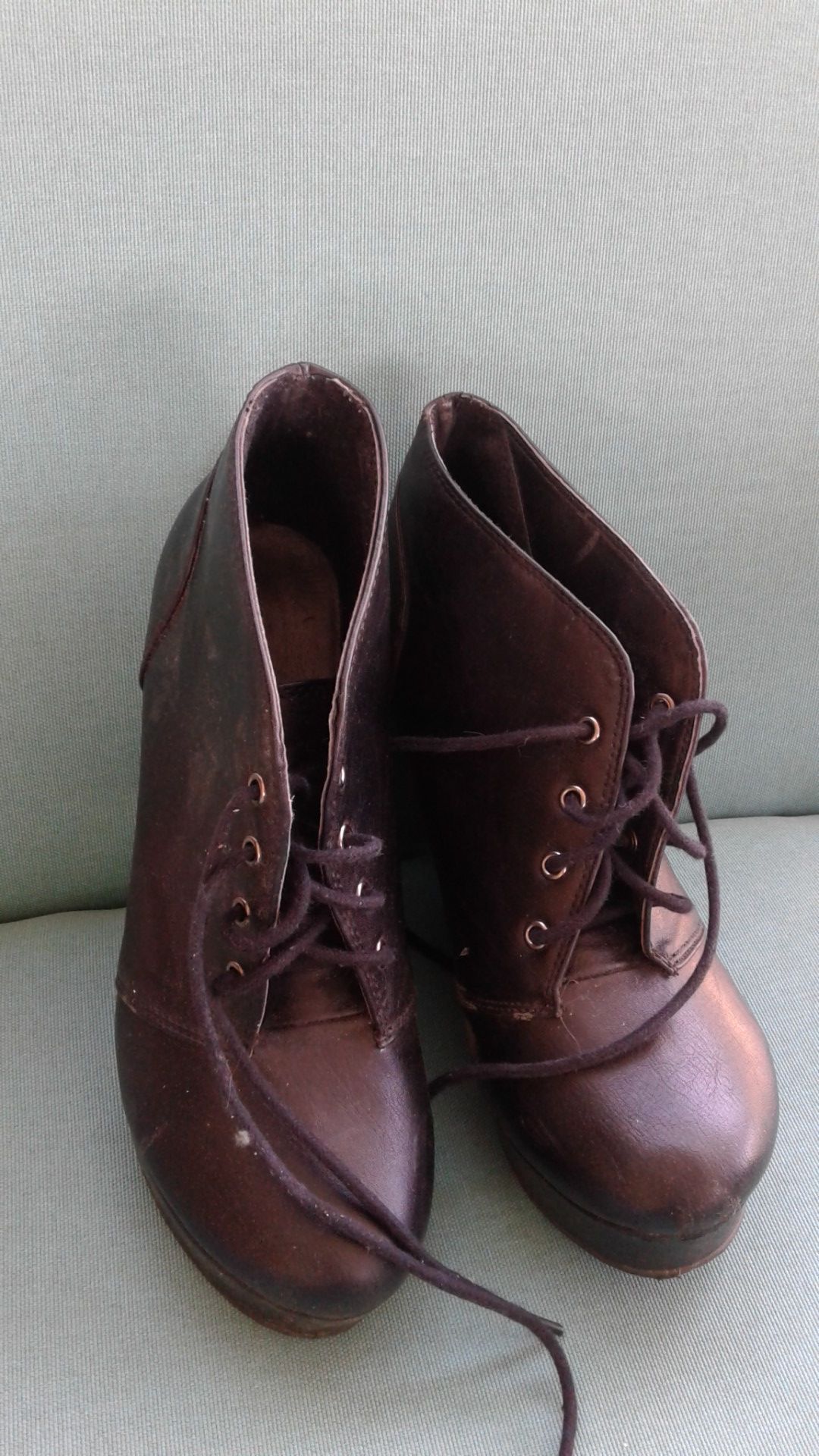 Soda Black Booty Wedges