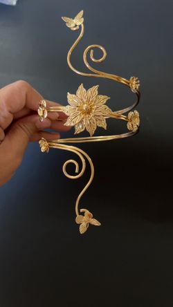 Gold Floral Upper Arm Cuff Bracelet