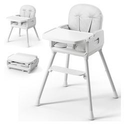 3-in-1 Portable Baby High Chair for Babies and Toddlers, Convertible Easy Clean Infant Foldable Highchair with Adjustable Legs & Dishwasher Safe Tray,