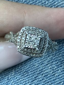 14 Carat 925 Genuine Diamond Ring Set (Silver)