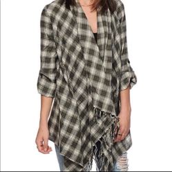 Billabong Plaid Drape Cardigan