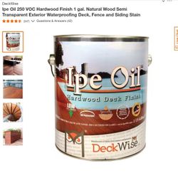 Ipe Oil 250 VOC Hardwood Finish 1 gal. Natural Wood Semi Transparent Exterior Waterproofing Deck, Fence and Siding Stain