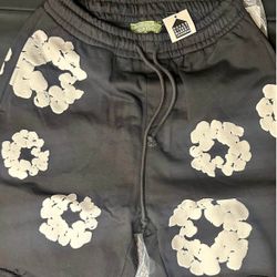 Black Denim Tear Shorts 
