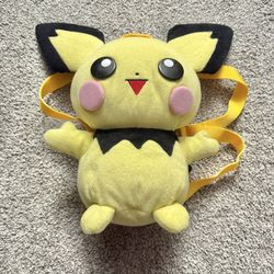 Vintage Pichu Plush Backpack Doll