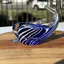 Whale Glass Paperweight 