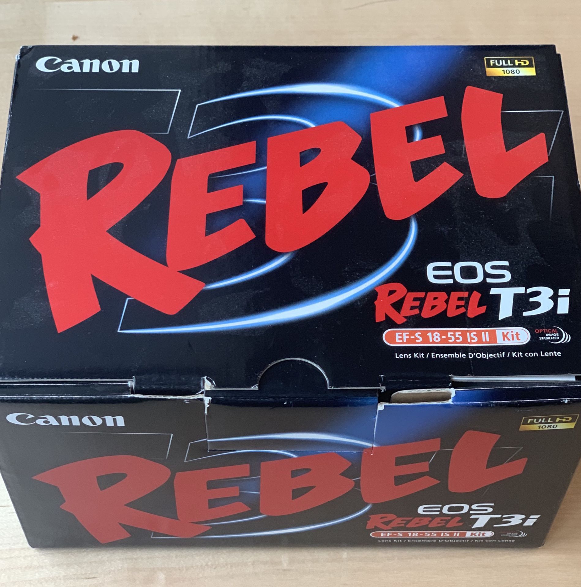 Canon Rebel T3i set (with lens, box, and all other accessories)