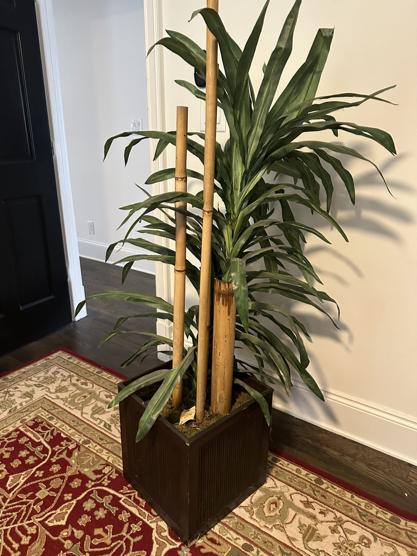 Faux Plant With Bamboo Accent