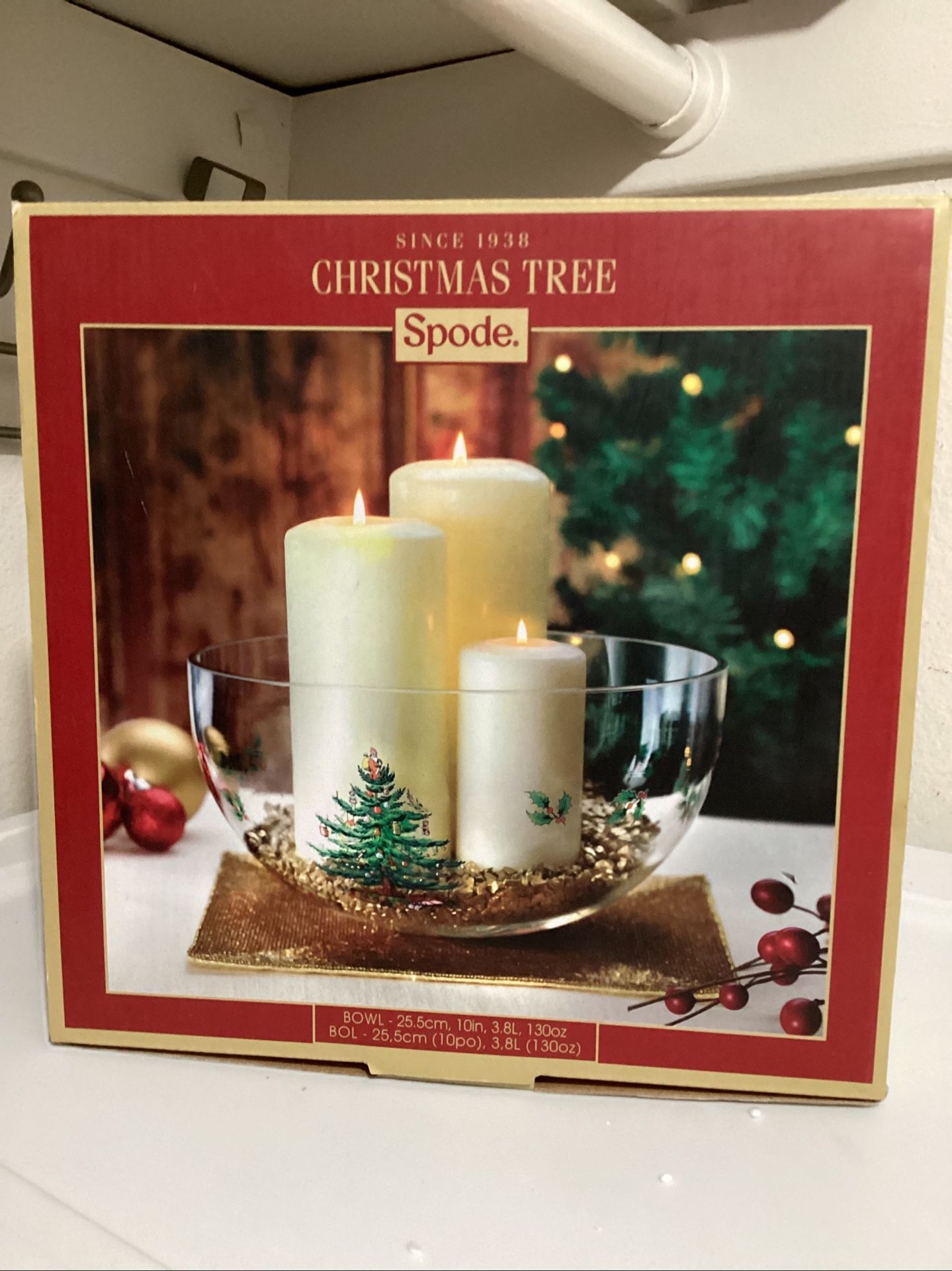 Christmas Tree 10” Clear Glass Bowl