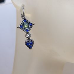 VINTAGE SHADES OF INDIGO BLUE WITH HEART 