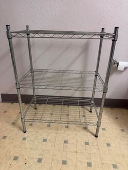 Chrome Finish 3 Tier Metal Shelving