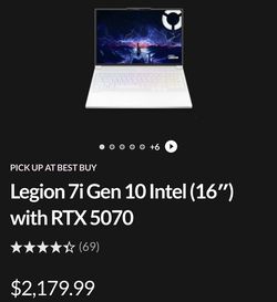 Lenovo legion 7I Gen 10 16" RTX5070