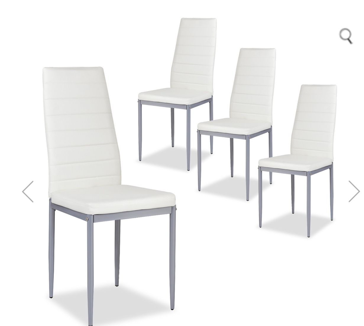 Set of 4 PU Leather Dining Side Chairs with Padded Seat