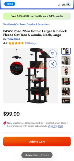 Gothic/Spooky 72” Cat Tree New in Box!