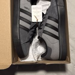 New Adidas Campus Vulc Shoes Grey Black