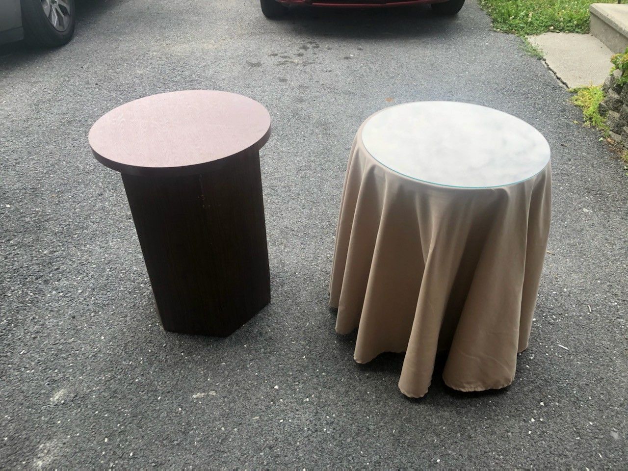 2 catering tables.