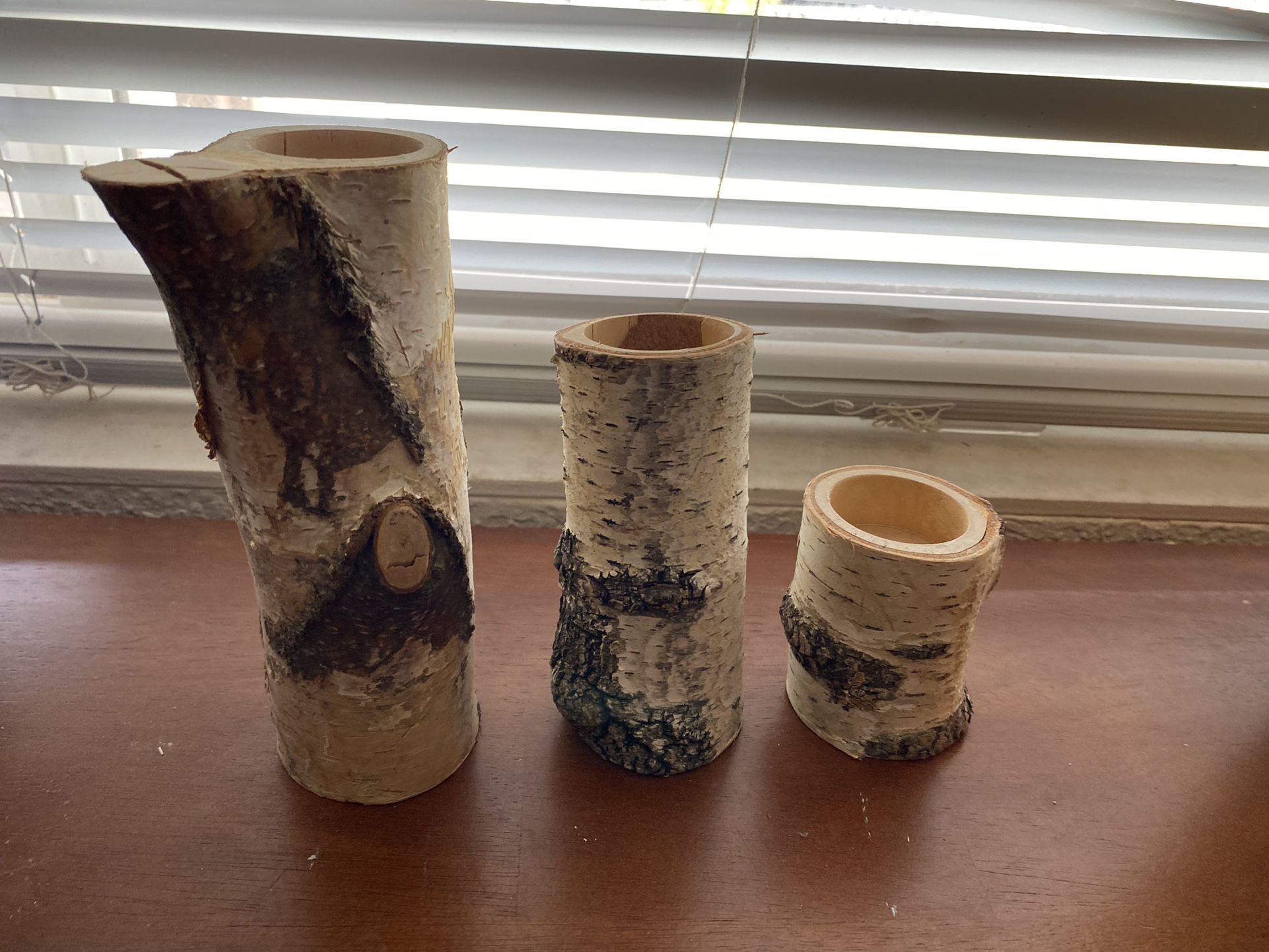 Candle Holders Made With Real Wood 