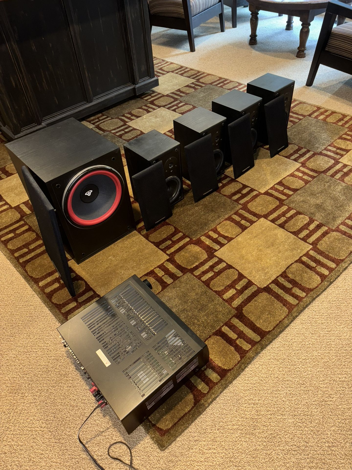 Cerwin Vega Surround Sound Speakers+JVC Audio/Video Control Receiver