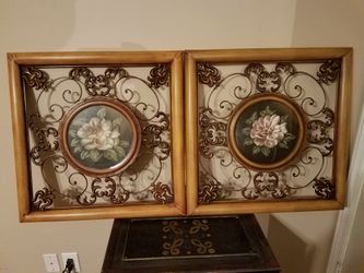Art; Metal; heavy; indoor or outdoor display; hand painted; $12each OR $45 for all 4