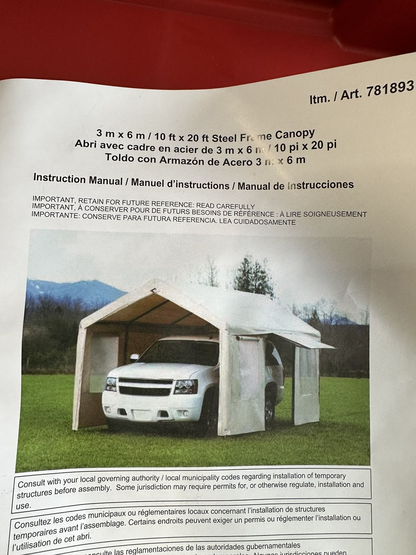 Costco 10x20 steel frame hotsell canopy instructions