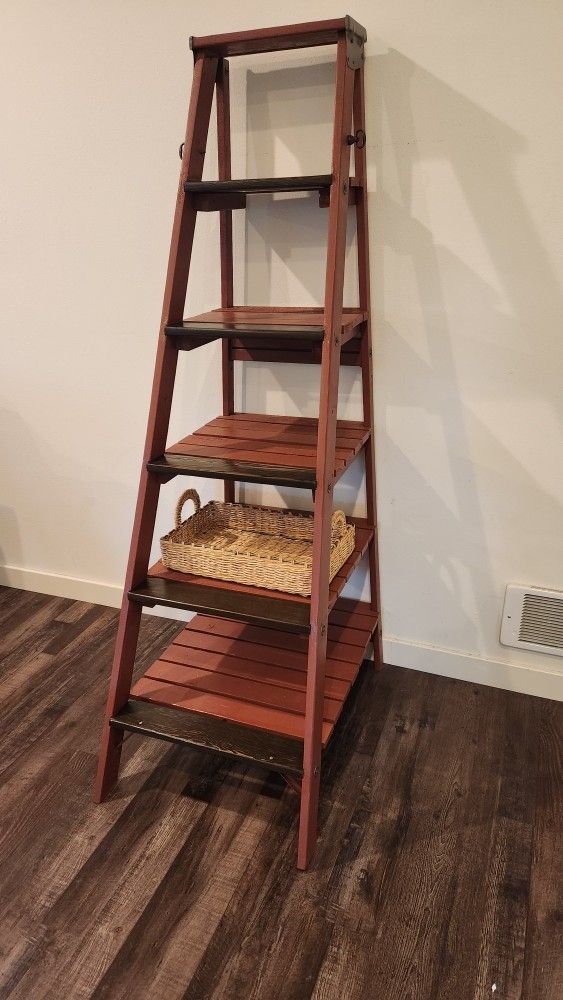 Wood Ladder Shelf