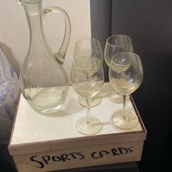 Vintage Romanian Etched Art Glass 