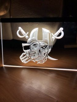 RAIDERS LED NEON WHITE LIGHT SIGN 8x12