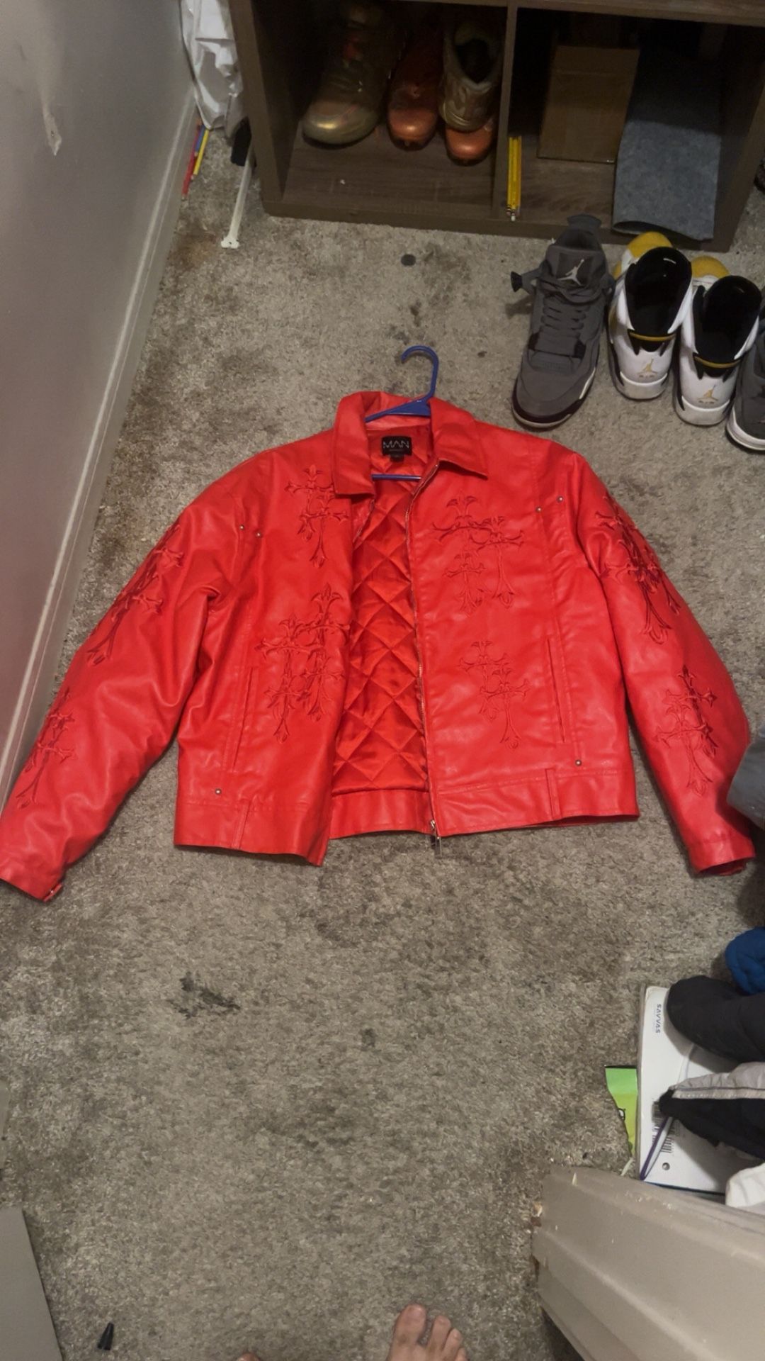 Red Leather Jacket Men Or Women.