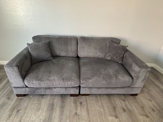 New Grey Corduroy Modular Sofa