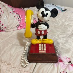 Vintage Mickey Mouse Push Button Phone 