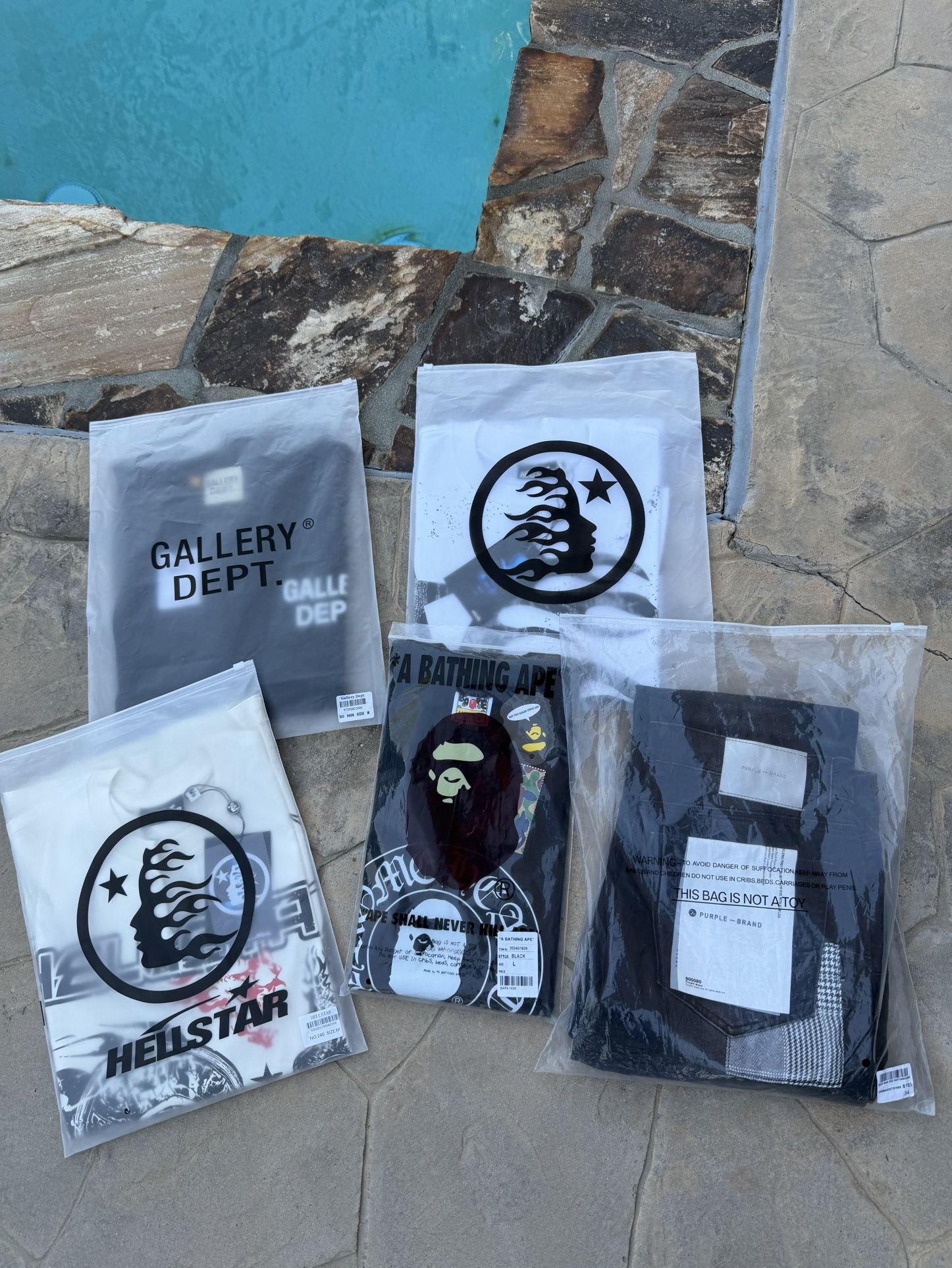 BEST DEALS! HELLSTAR,BAPE,GALLERY DEPT,PURPLE