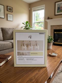 allen + roth Littleton 22.2-in 3 Light Brushed Nickel Traditional Vanity light