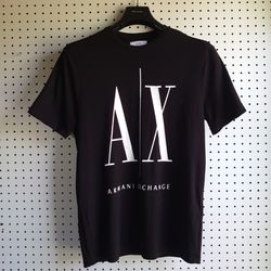 Armani Exchange AX Icon large logo T-shirt Size M Black 
