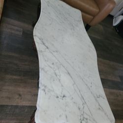 Antique Long Table Real Wood And Marble