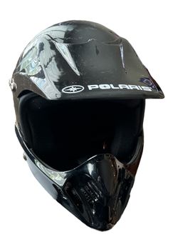 TWO POLARIS MOTO EC FULL FACE HELMETS BLACK MEDIUM SIZE HELMET