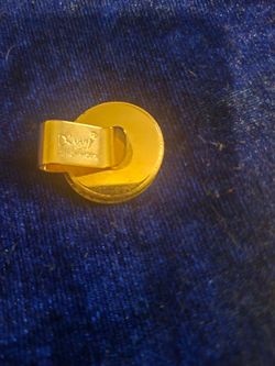 Vintage Pinehurst 1895 Golf Hat Clip & Magnetic Ball Marker - Gold Tone
