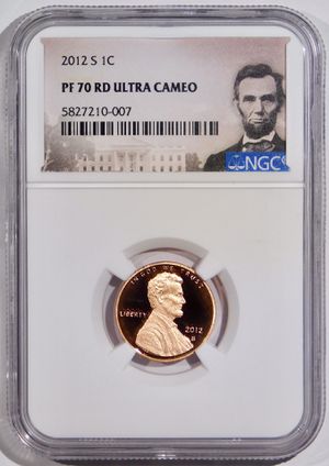Photo 2012-S Lincoln Cent Proof NGC PF-70 RD ULTRA CAMEO