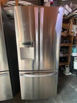 Kenmore refrigerator, french door, 30w, stainless steel. Free delivery and installation
