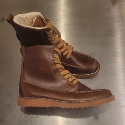 Mens Brand New Winter Lucky Brand boots Work look fur Brown Rare Size 9