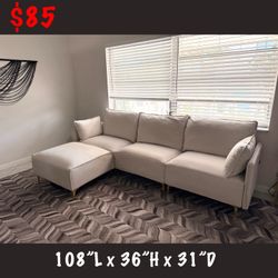 L-shaped Sofa (Khaki/Beige)