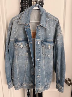 Pink denim bling jacket