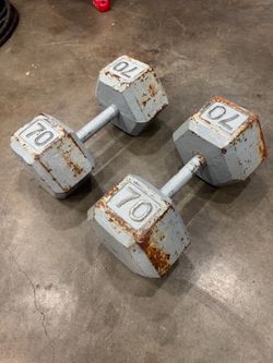 70lb Dumbell Pair - For super buff dudes