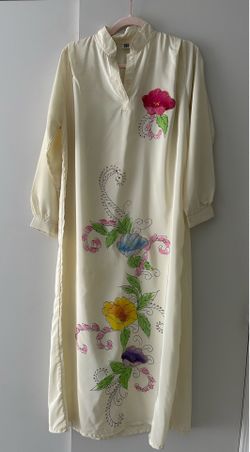 Women’s Long Dress.  Gorgeous Painted Floral front