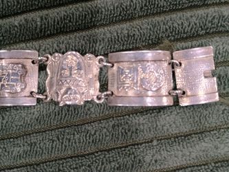 Vintage Peruvian Indigenous Bracelet ~ Sterling Silver
