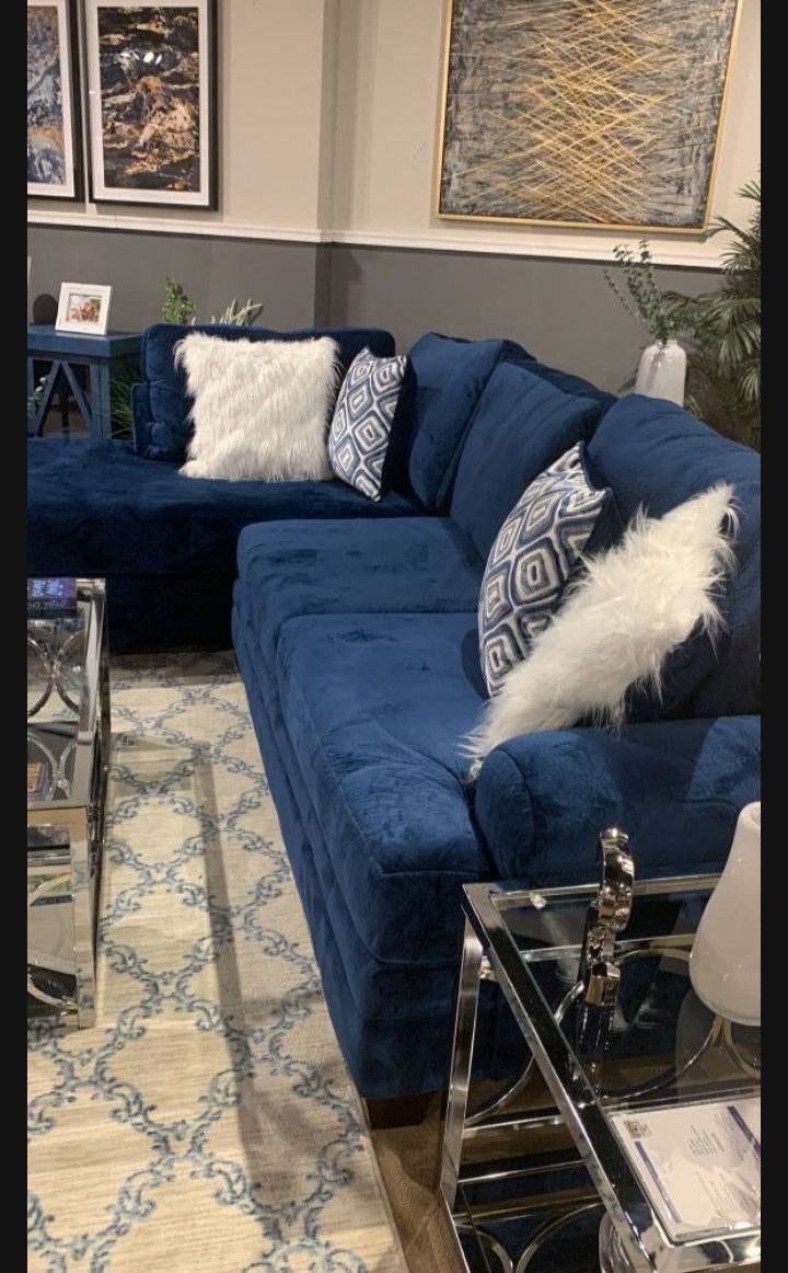 🧿 BRAND NEW 👌Waldport Navy Sectional
Sofa