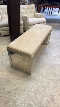 Mirror and fabric Bench - 45”